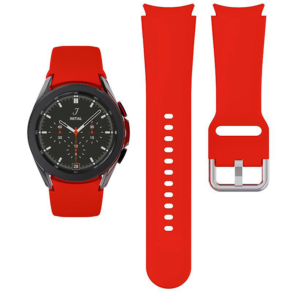 NovStrap Samsung Galaxy Watch 5 Pro 45mm / Watch 5 40mm 44mm Uyumlu Kordon Tam Uyumlu Pimli Silikon