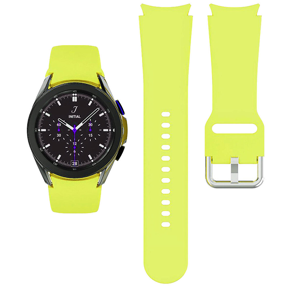 NovStrap Samsung Galaxy Watch 5 Pro 45mm / Watch 5 40mm 44mm Uyumlu Kordon Tam Uyumlu Pimli Silikon