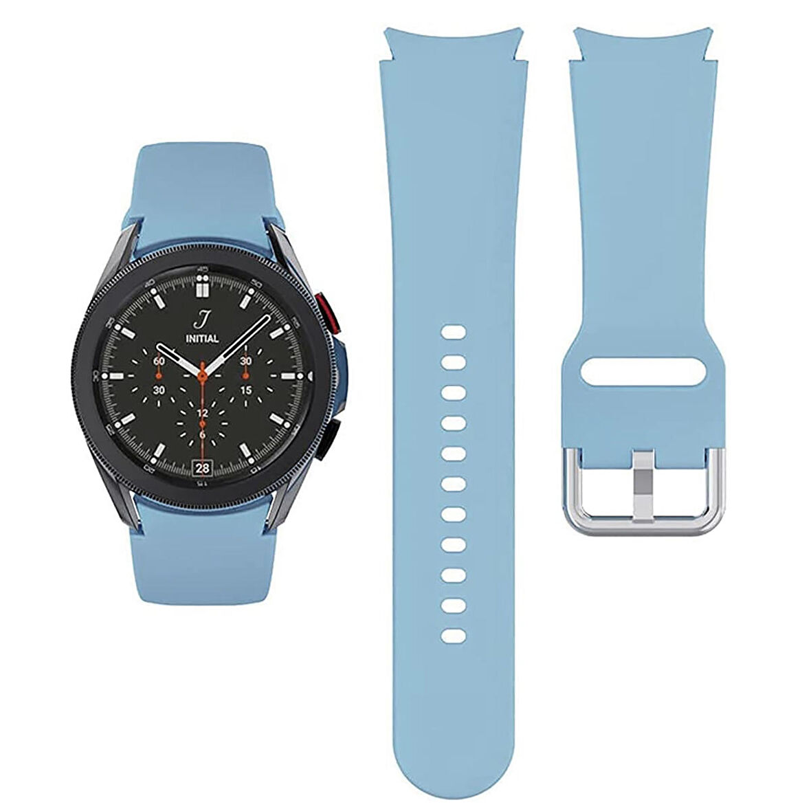 NovStrap Samsung Galaxy Watch 5 Pro 45mm / Watch 5 40mm 44mm Uyumlu Kordon Tam Uyumlu Pimli Silikon