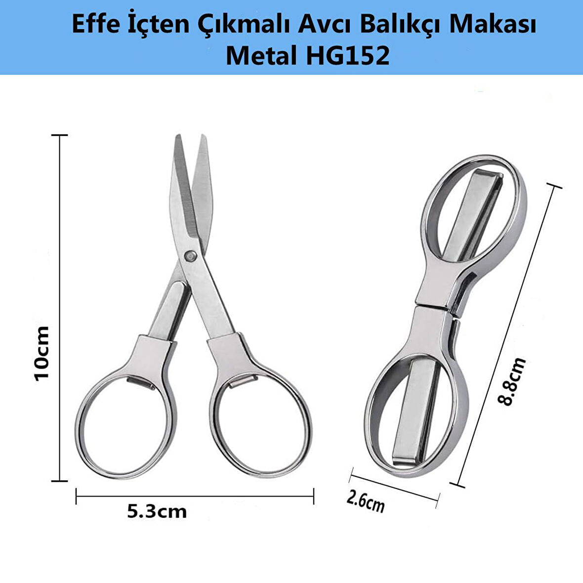 Effe İçten Çıkmalı Avcı Balıkçı Makası Metal HG152