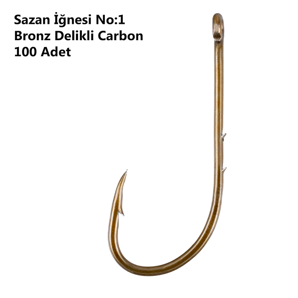 Effe Sazan İğnesi No:1 Bronz Delikli Carbon 100 Adet 92666-1