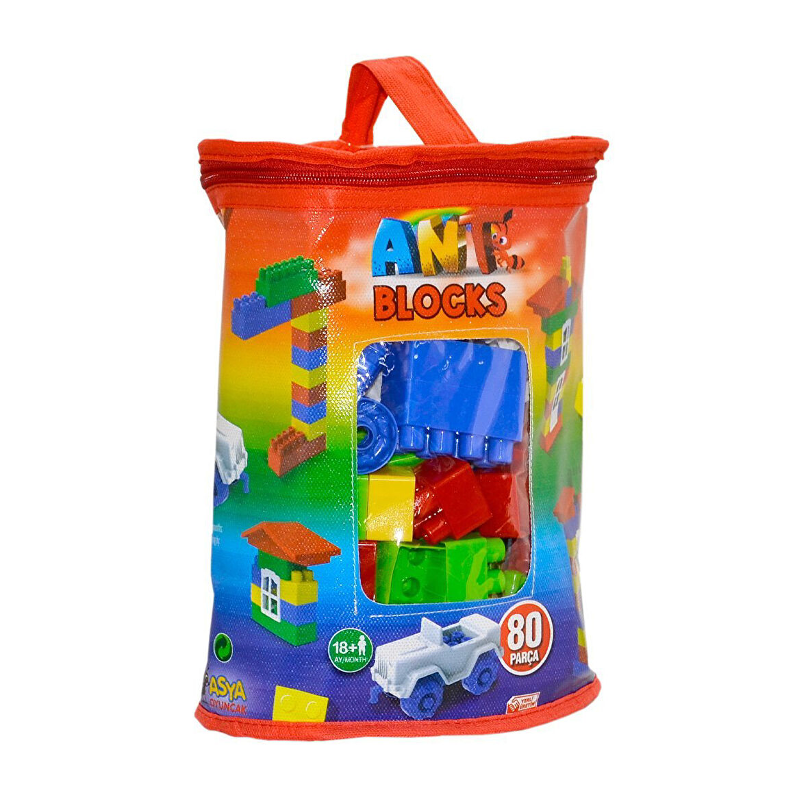 FABBATOYS Ant Blocks 80 Parça Çantalı Blok Seti