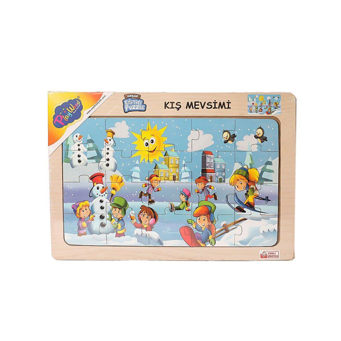 FABBATOYS Ahşap Eğitici Çocuk Puzzle -Kış Mevsimi