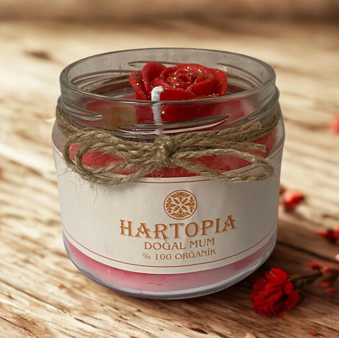 HARTOPİA Gül Büyüsü El Yapımı Soya Wax Dekoratif Mum – Aura Koleksiyonu