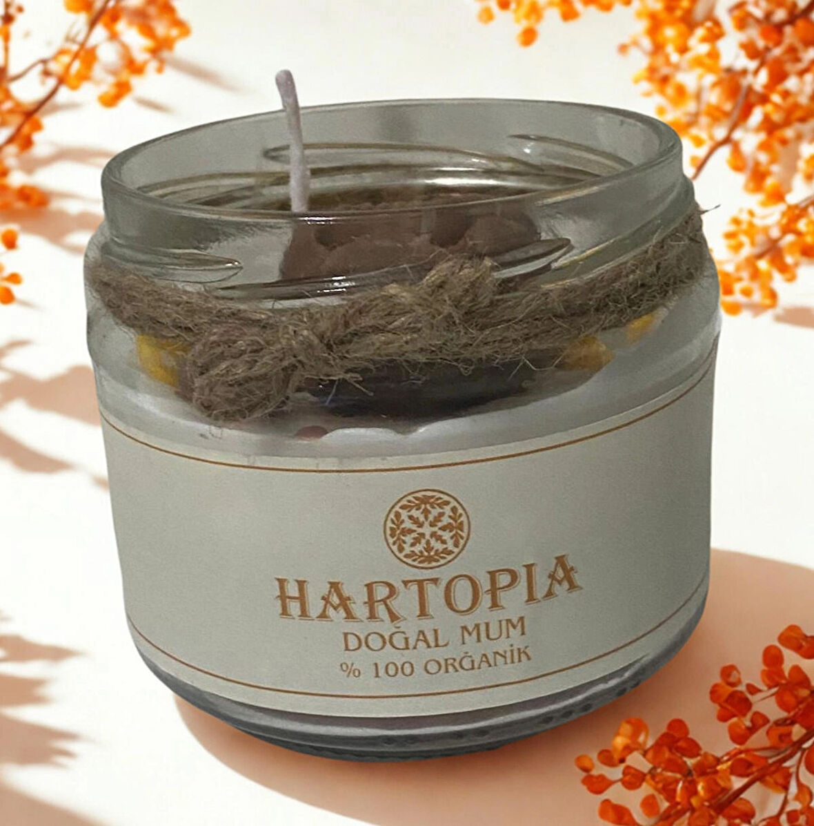 HARTOPİA Sonbahar Çiçeği El Yapımı Dekoratif Mum – Aura Koleksiyonu