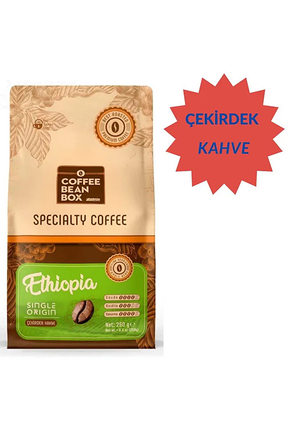 Ethiopia Çekirdek Kahve 250 Gr