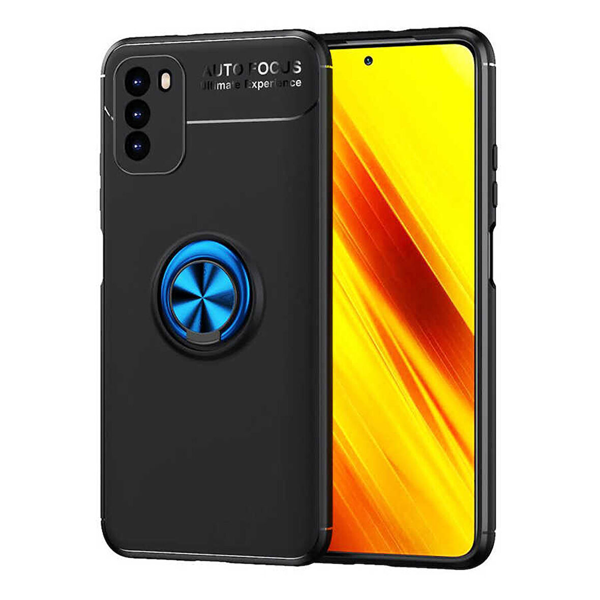 Xiaomi Poco M3 Kılıf Yüzüklü Magnetli Ravel Case
