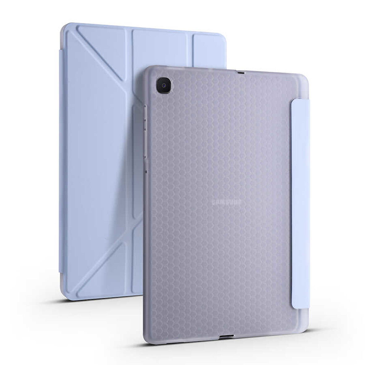 Samsung Galaxy Tab S6 Lite 2024 P620 P610 Kılıf Kalem Bölmeli Trifolding Case 13-15-17