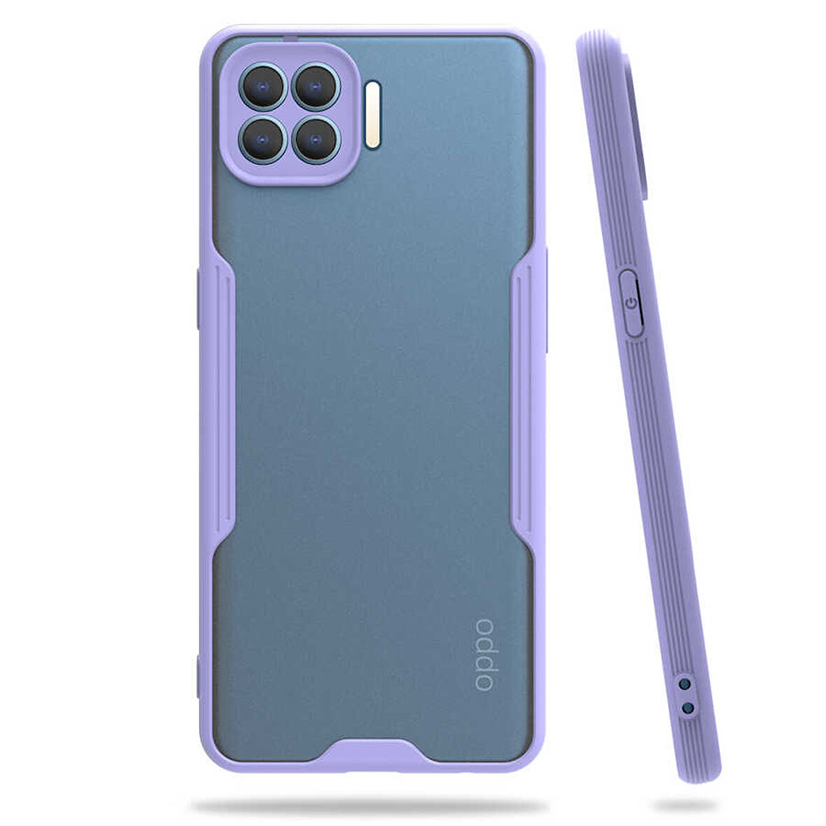 Oppo Reno 4 Lite Kılıf Kenar Renkli Kamera Korumalı Mat Kapak
