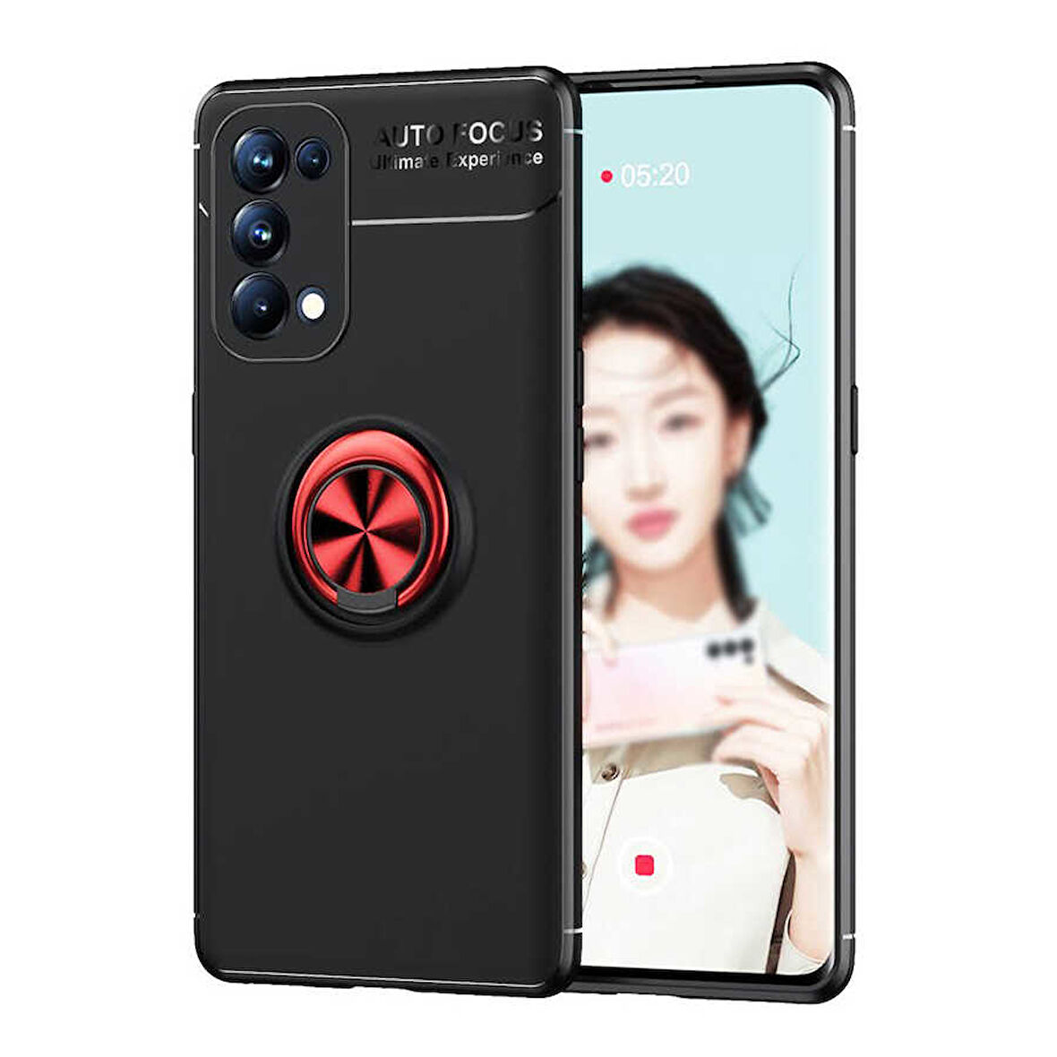 Oppo Reno 5 5G Kılıf Yüzüklü Magnetli Ravel Case