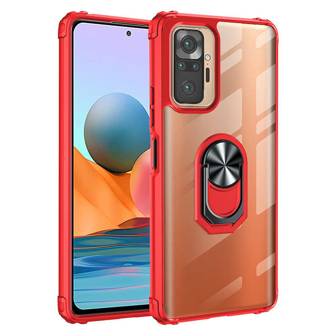 Xiaomi Redmi Note 10 Pro Kılıf Şeffaf Sararmaz Yüzüklü Mola Kapak
