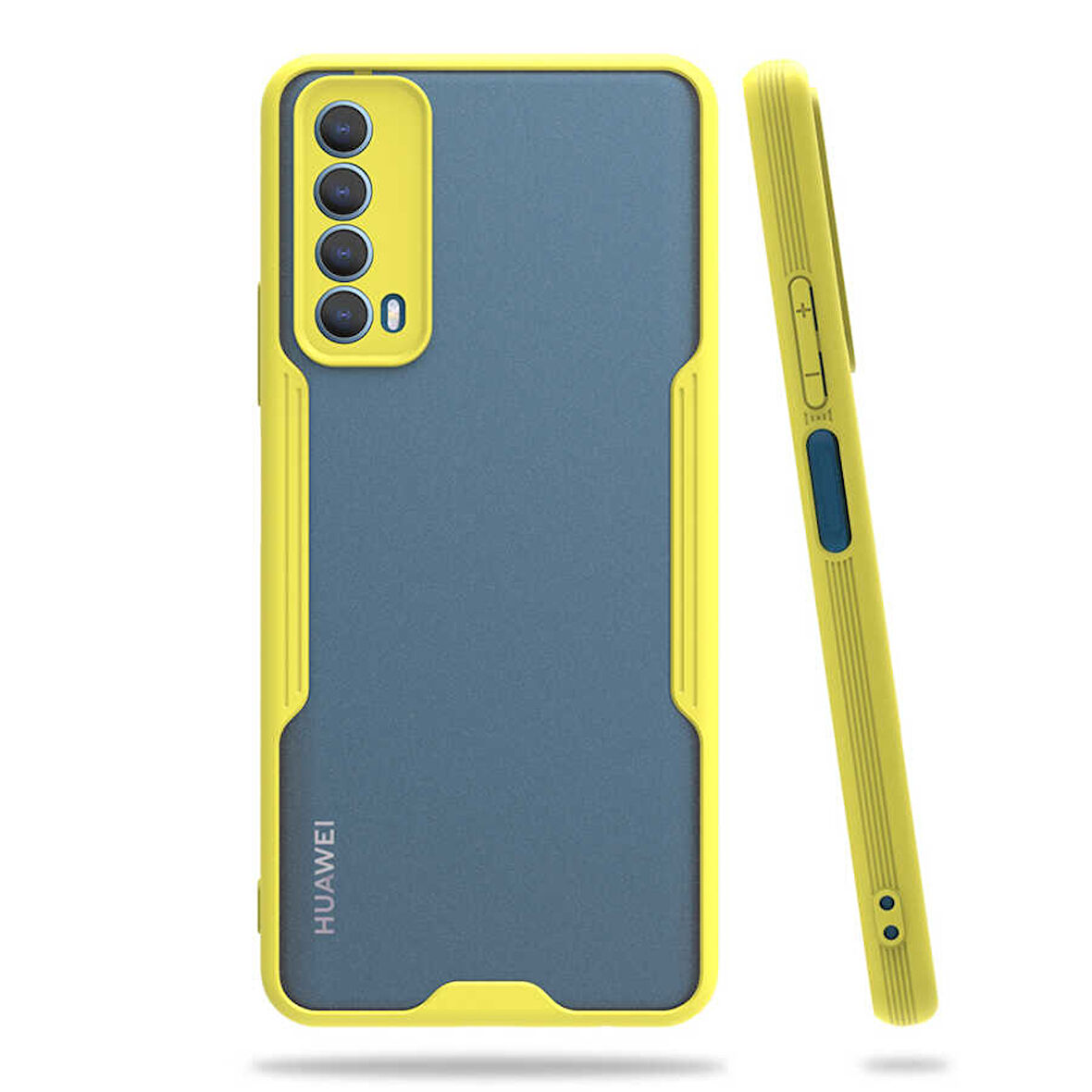Huawei P Smart 2021 Kılıf Kenar Renkli Kamera Korumalı Mat Kapak