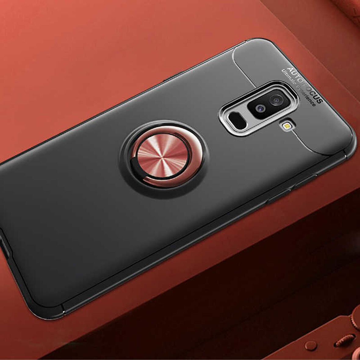 Samsung Galaxy A6 Plus 2018 Kılıf Yüzüklü Magnetli Ravel Case