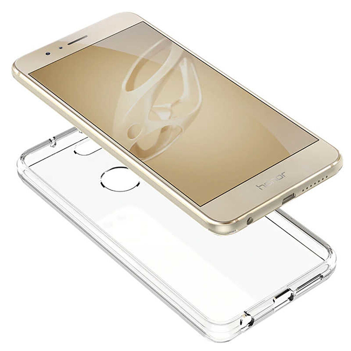 Huawei Honor 8 Kılıf Şeffaf Silikon Hibrit Case