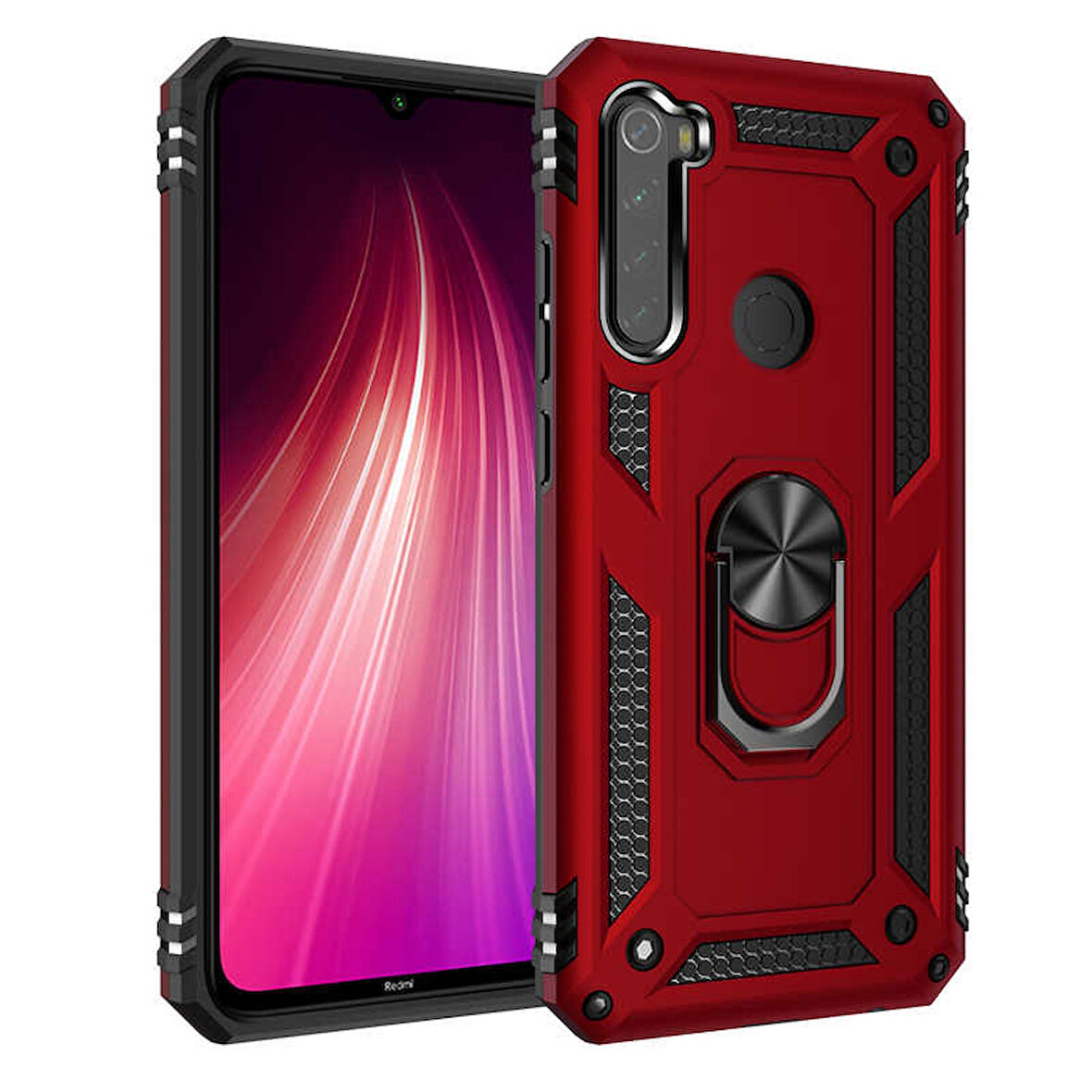 Xiaomi Redmi Note 8 Kılıf Yüzüklü Zırh Tank Vega