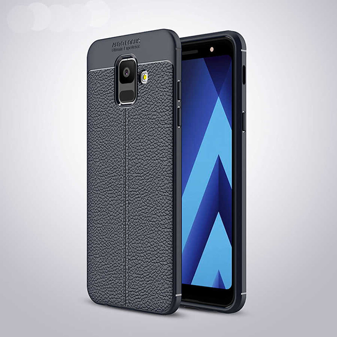 Samsung Galaxy A6 2018 Kılıf Deri Tarzı Niss Silikon Case