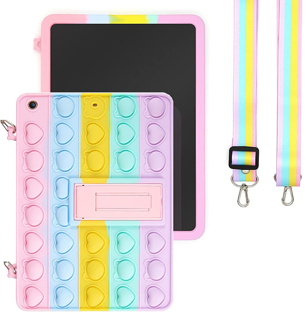 Apple iPad 7. Nesil 10.2" Kılıf Cute Dolls Standlı Eğlenceli 3D Karekterli Çocuk Kılıfı A2197 A2198 A2200