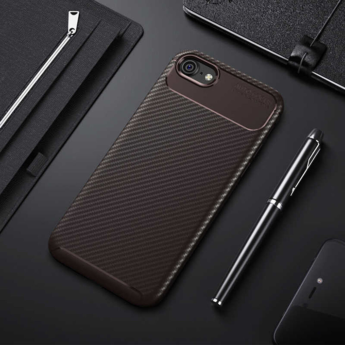 Apple iPhone 6 6S Kılıf Karbon Silikon Case