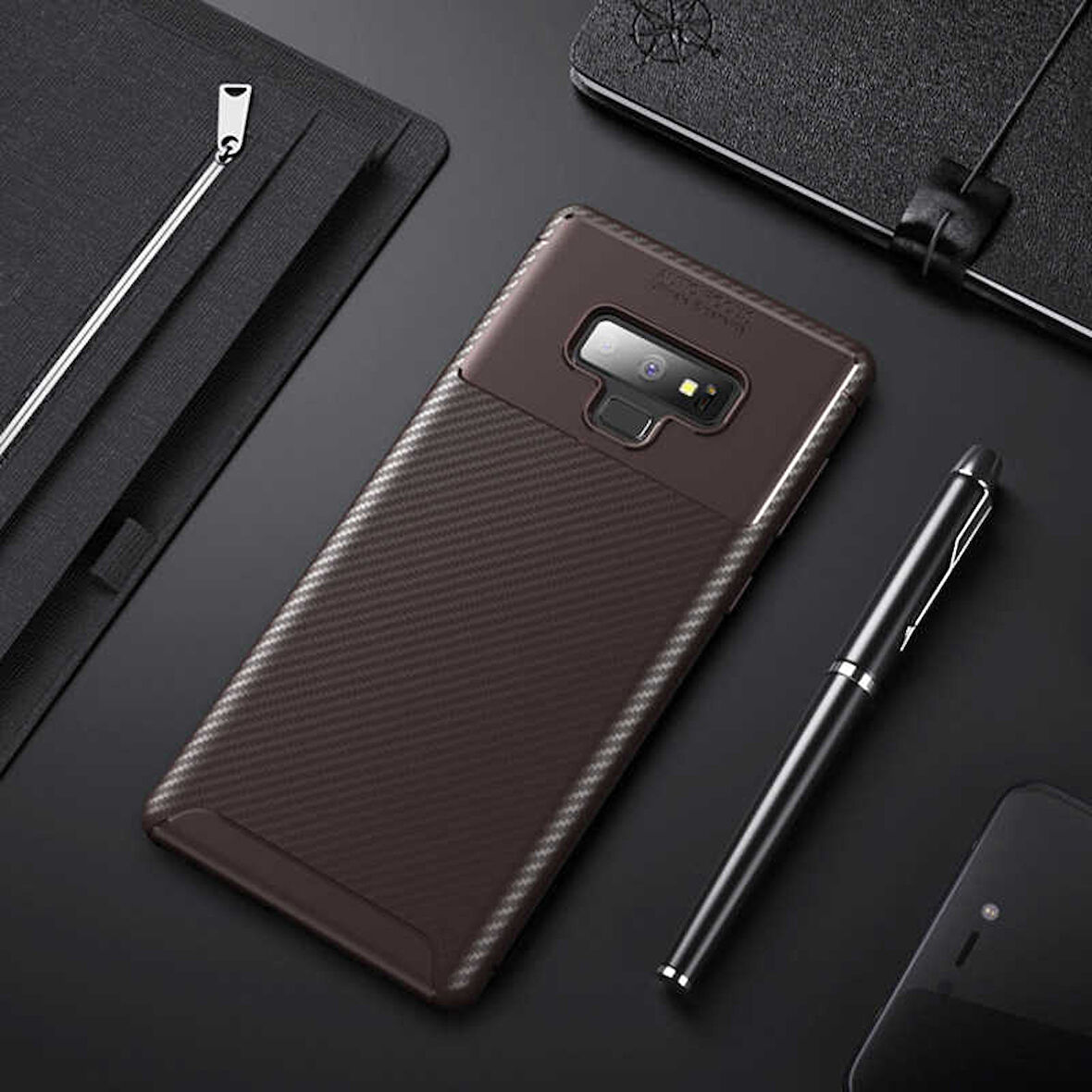 Samsung Galaxy Note 9 Kılıf Karbon Silikon Case