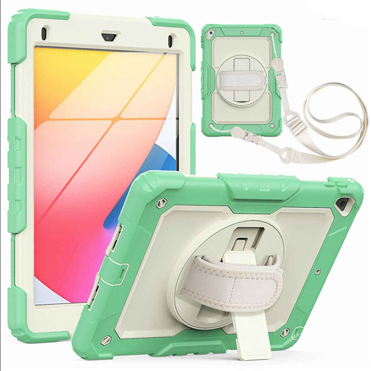 Apple iPad Air 2 9.7" Kılıf Renkli Strap Zırh Case A1566 A1567