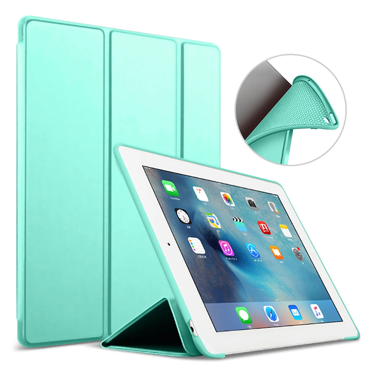 Apple iPad Air 1 9.7" Kılıf Arkası Silikon Smart Case A1474 A1475 A1476