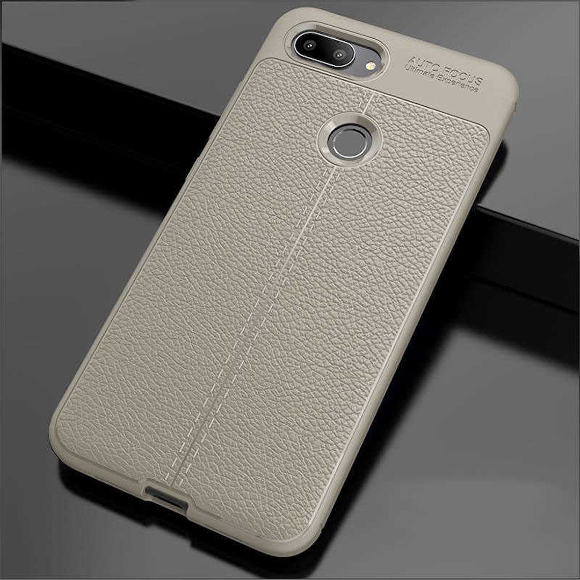 Xiaomi Mi 8 Lite Kılıf Deri Tarzı Niss Silikon Case