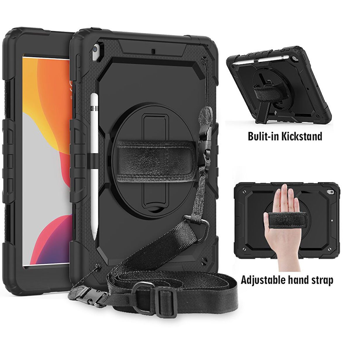 Apple iPad 9. 8. 7. Nesil 10.2" Kılıf Defender Askılı Pars Case Fuji A2197 A2200 A2198