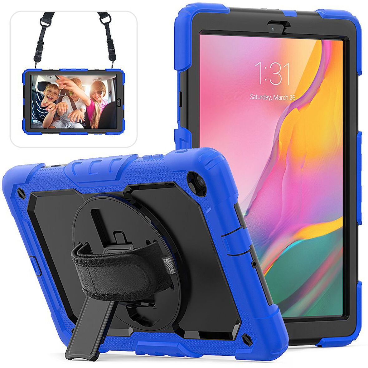 Samsung Galaxy Tab A 10.1 T510 T515 T517 Kılıf Defender Askılı Pars Case