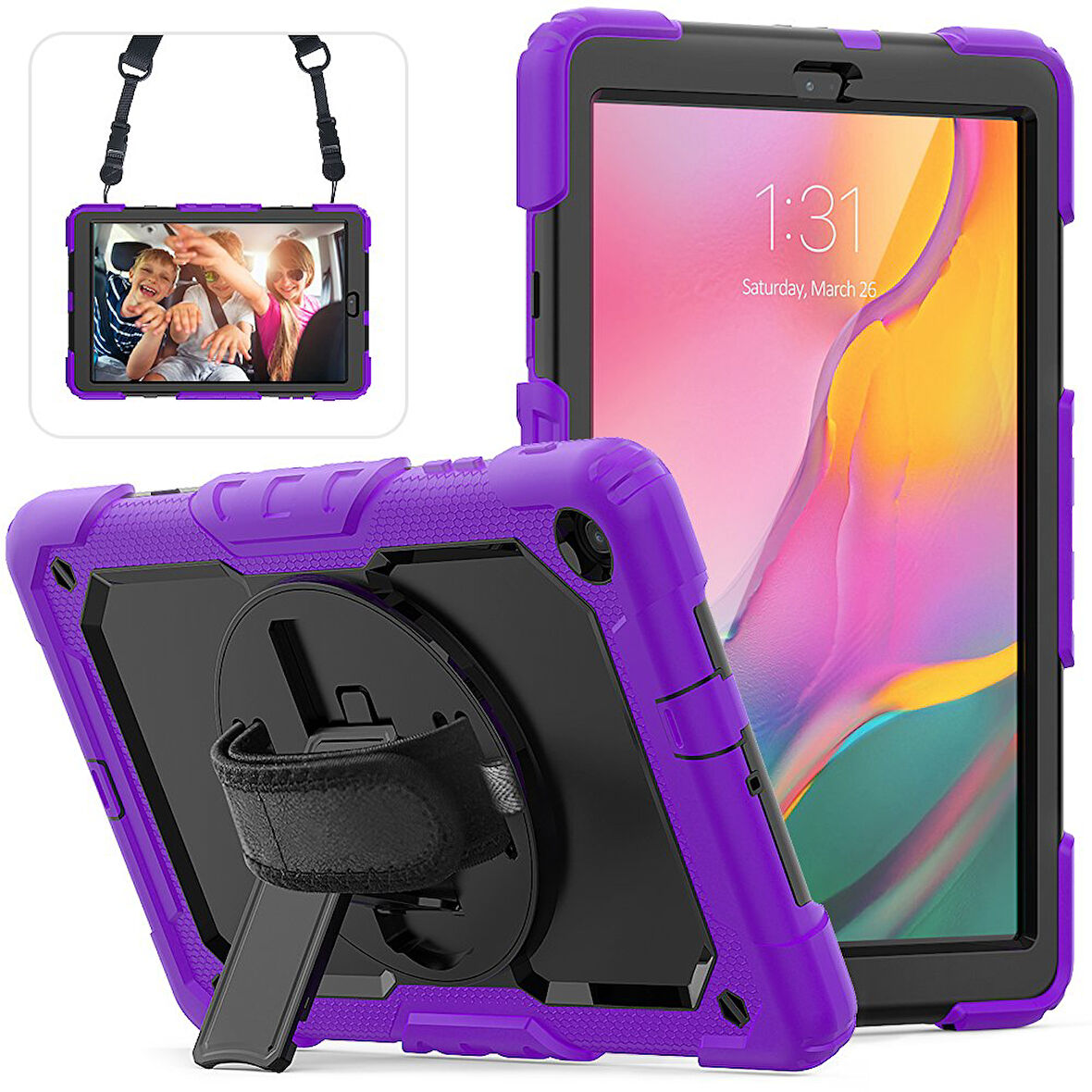 Samsung Galaxy Tab A 10.1 T510 T515 T517 Kılıf Defender Askılı Pars Case