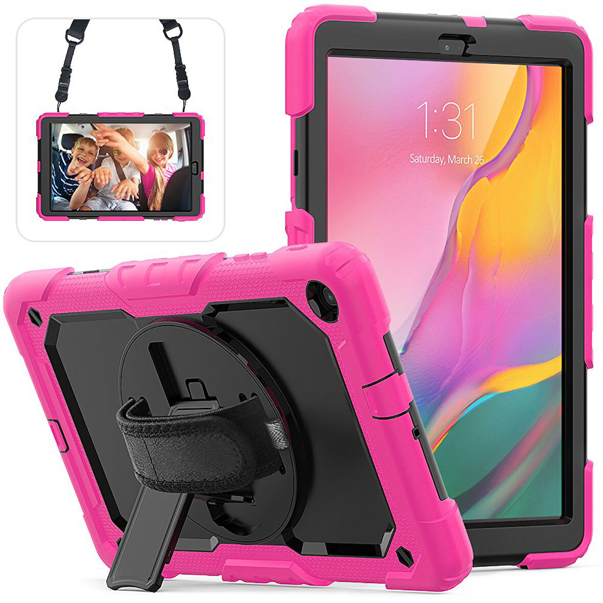 Samsung Galaxy Tab A 10.1 T510 T515 T517 Kılıf Defender Askılı Pars Case