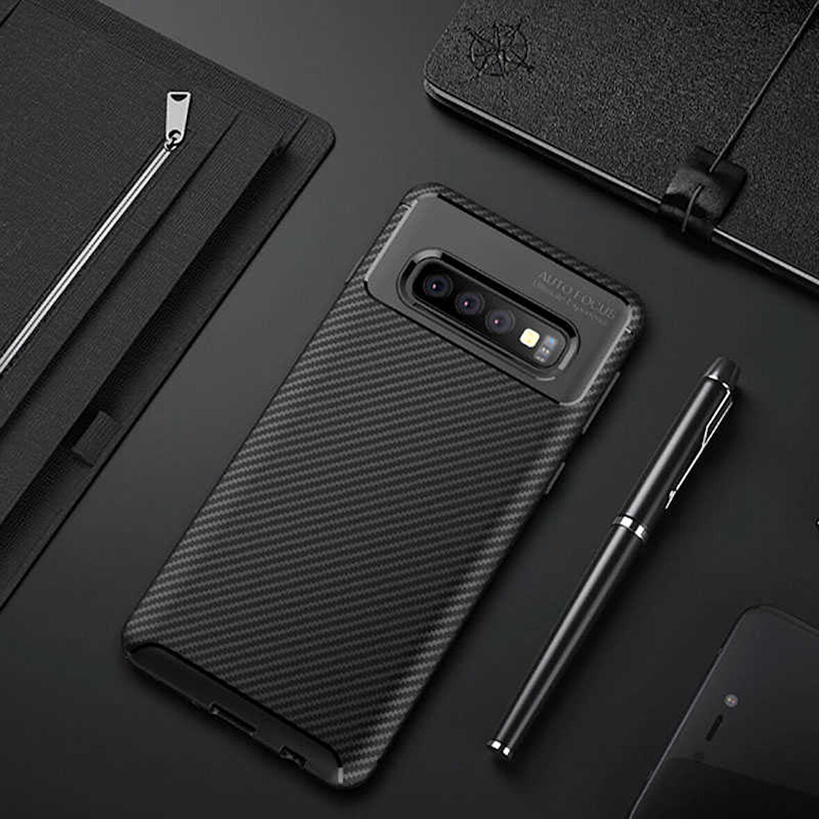Samsung Galaxy S10 Kılıf Karbon Silikon Case