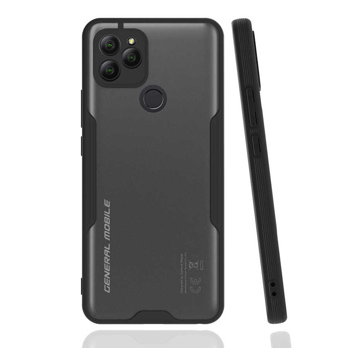 General Mobile 21 Kılıf Kenar Renkli Kamera Korumalı Mat Kapak