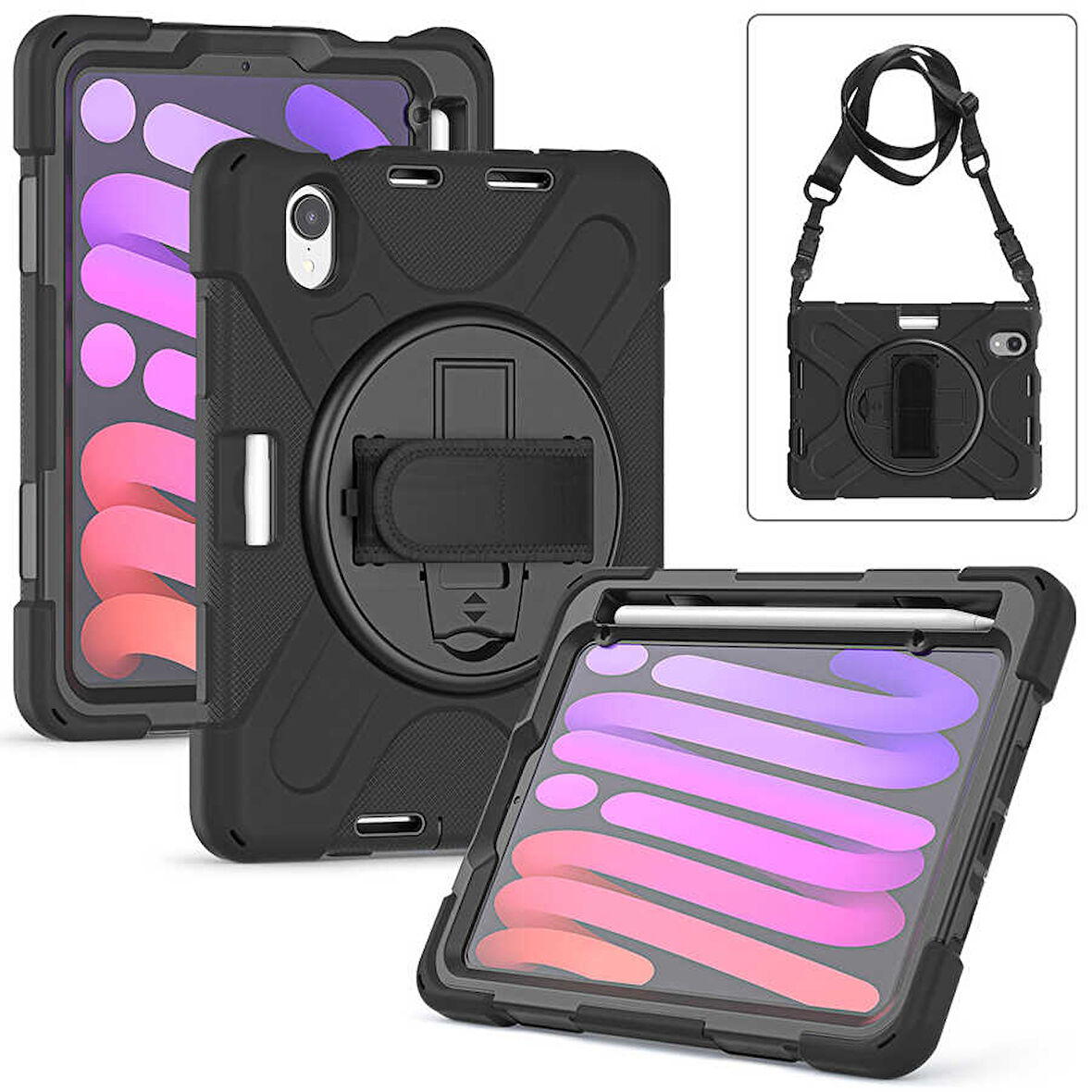 Apple iPad Mini 7 Mini 6 Kılıf Defender Askılı Zırhlı Tank Case 2021-2024
