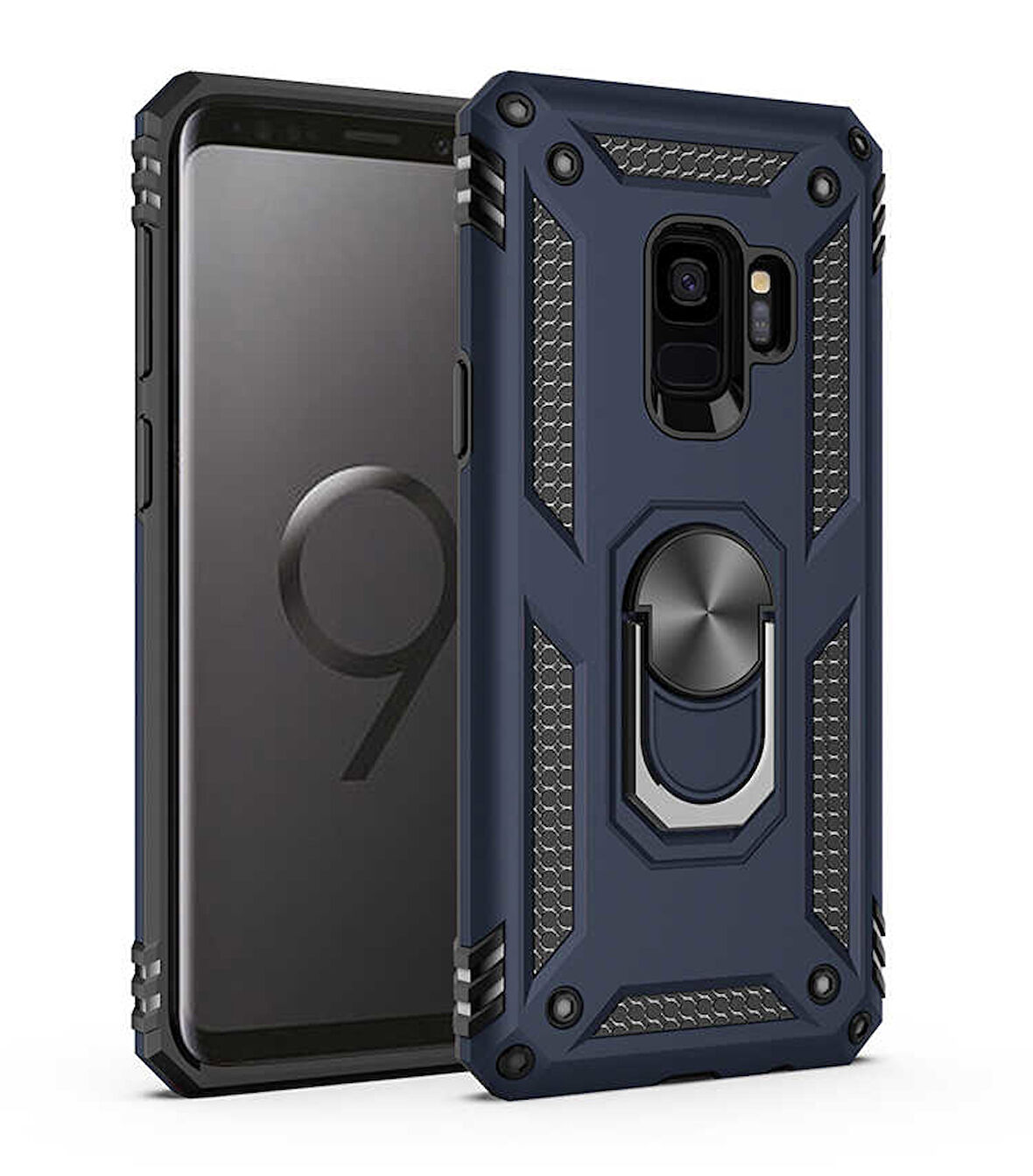Samsung Galaxy S9 Kılıf Yüzüklü Zırh Tank Vega