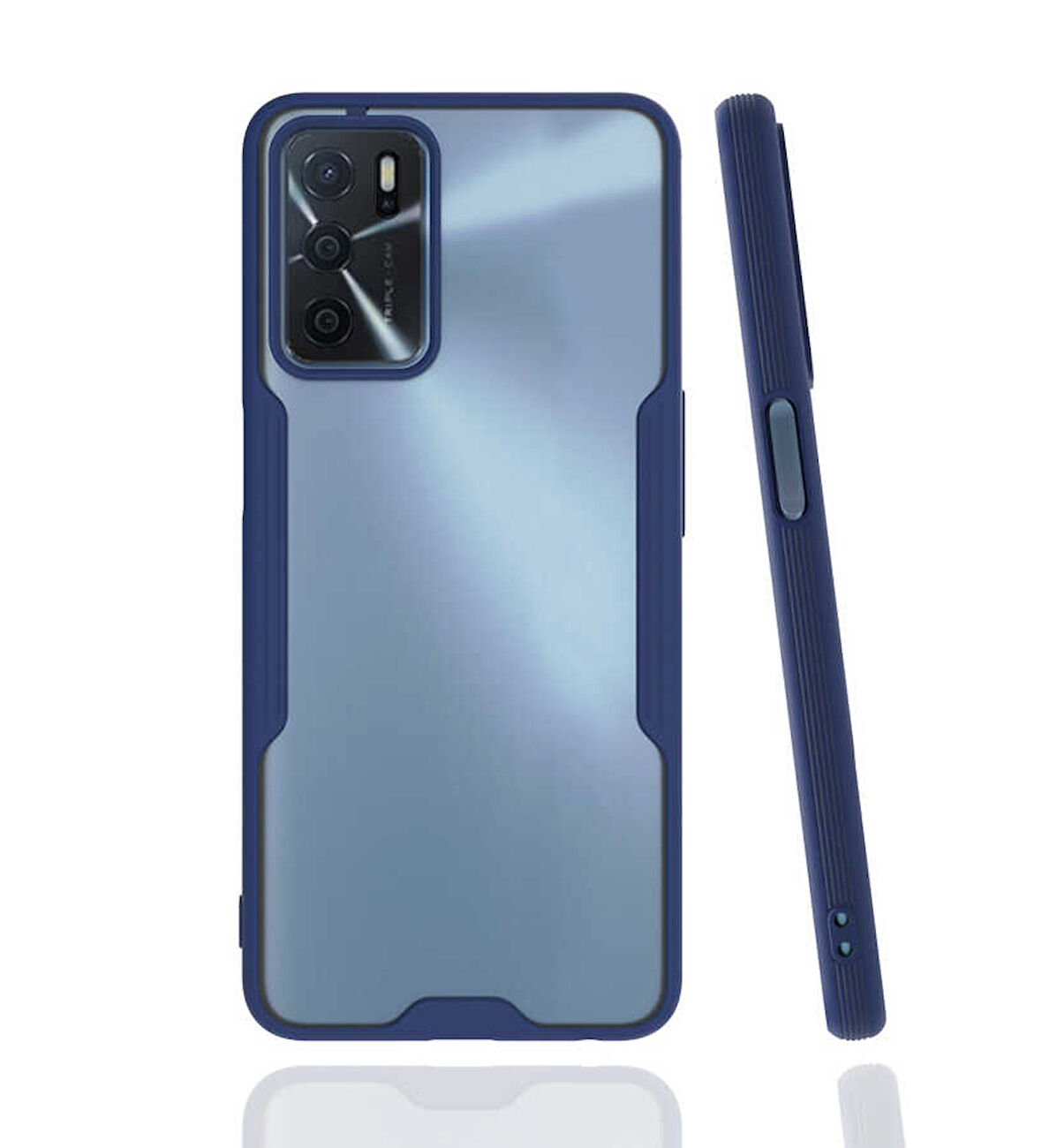Oppo A16 Kılıf Kenar Renkli Kamera Korumalı Mat Kapak