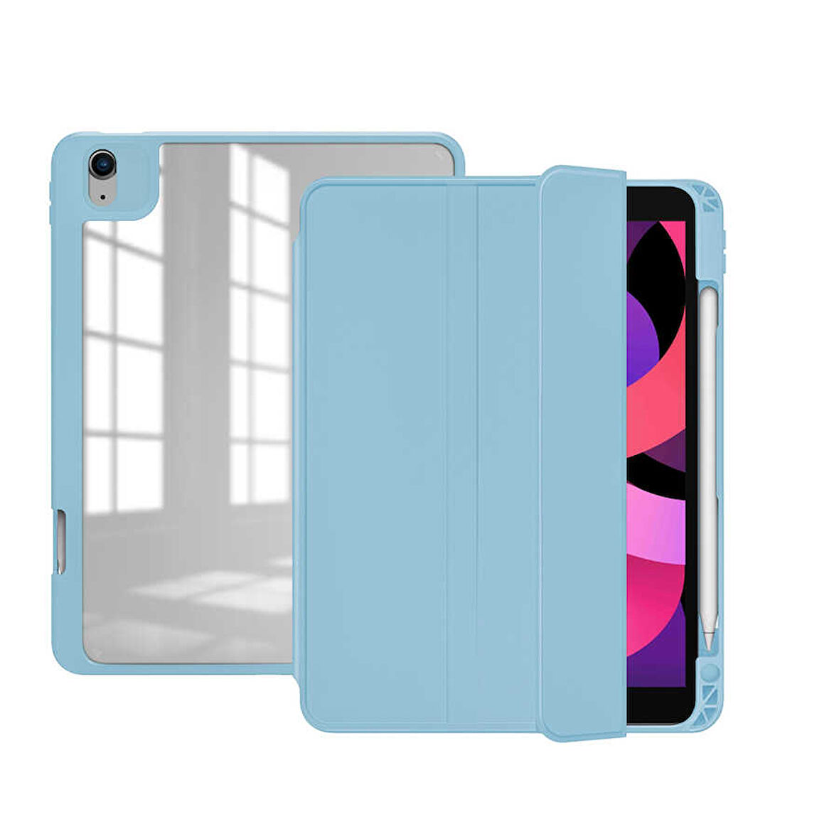 Apple iPad Pro 12.9 3. Nesil Kılıf Kalem Bölmeli Şeffaf Case A1876 A2014 A1895 A1983