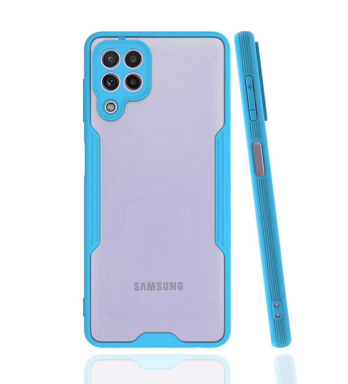 Samsung Galaxy M22 Kılıf Kenar Renkli Kamera Korumalı Mat Kapak