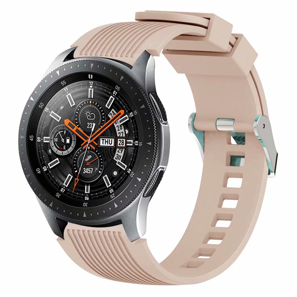 Huawei Watch 3 / 3 Pro Kordon Çizgili Silikon Kordon