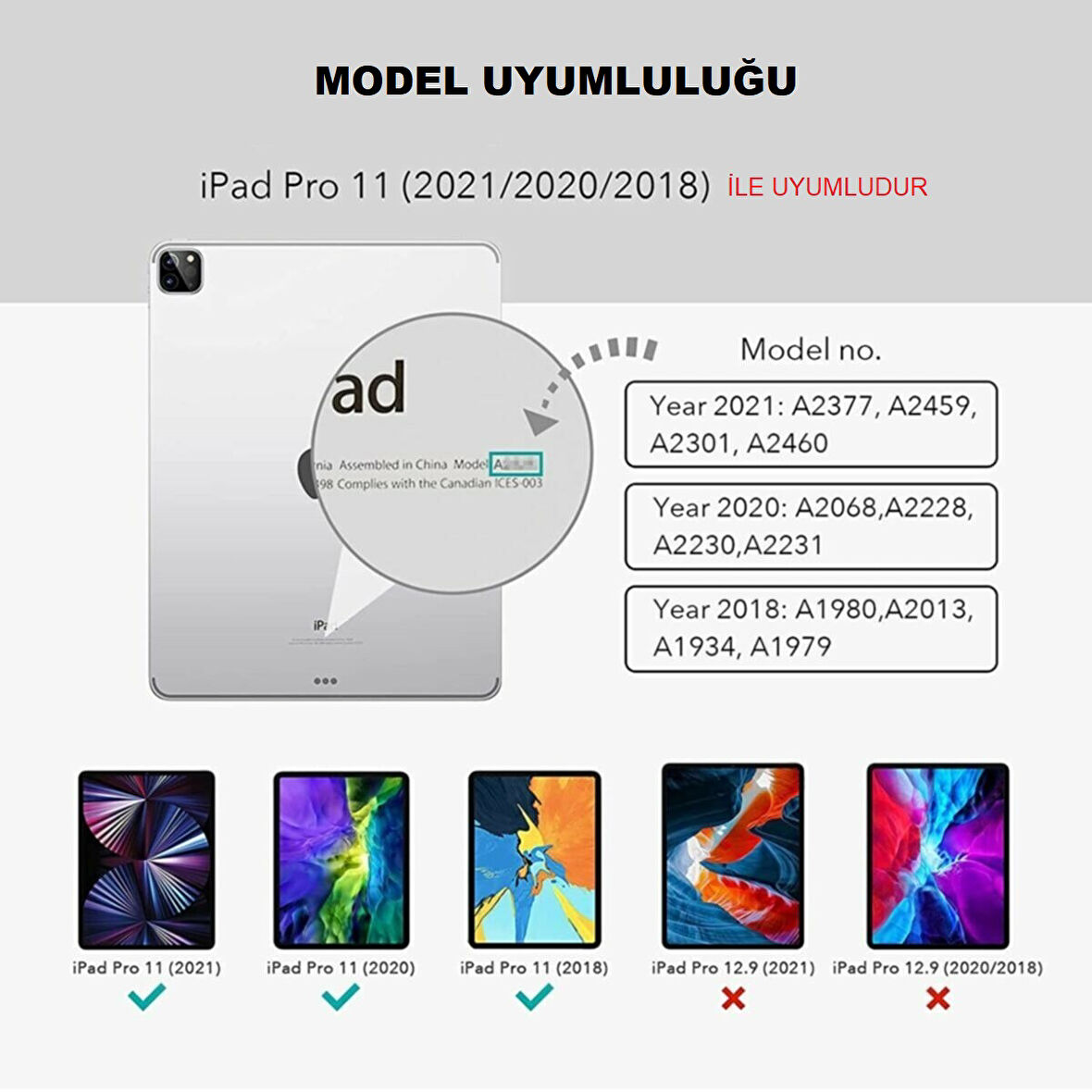 Apple iPad Pro 11 1. / 2. Nesil Kılıf Tablet Hibrit Silikon Case A2228 A2068 A2230 A2231 A1980 A2013 A1934 A1979