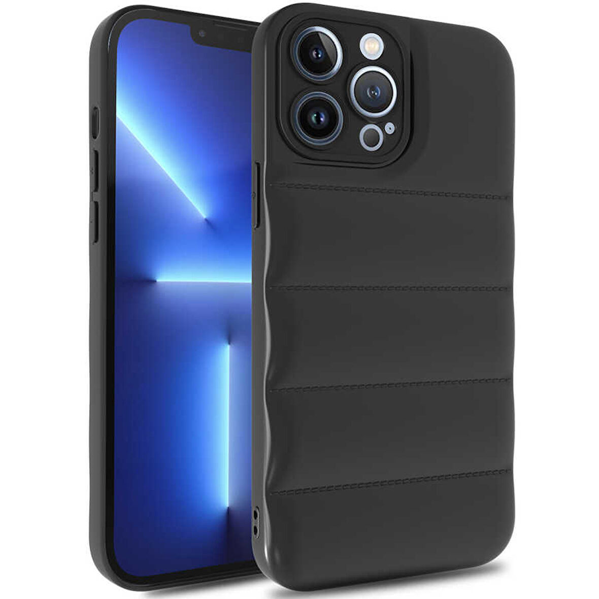 Apple iPhone 12 Pro Max Kılıf Dalgalı Lensli Kapak