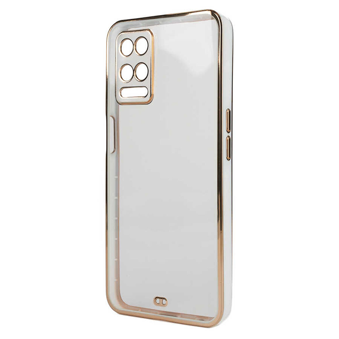Oppo A54 4G Kılıf Köşeli Gold Şeffaf Kapak