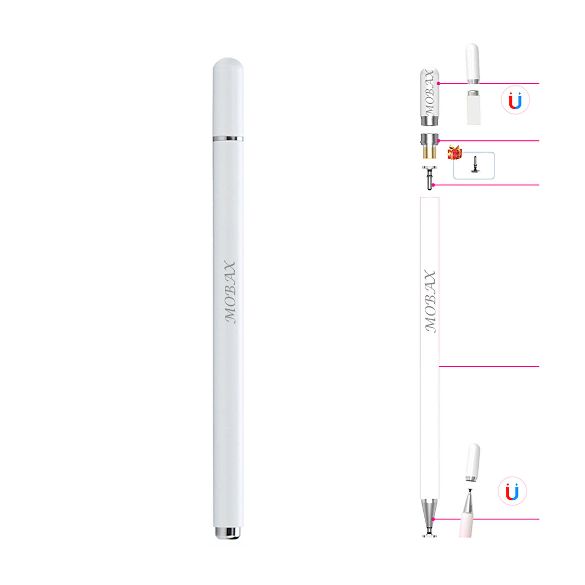 Dokunmatik Tablet Telefon Kalemi +1 Yedek Uç Renk Geçişli Passive Stylus Bilgisayar Kalem