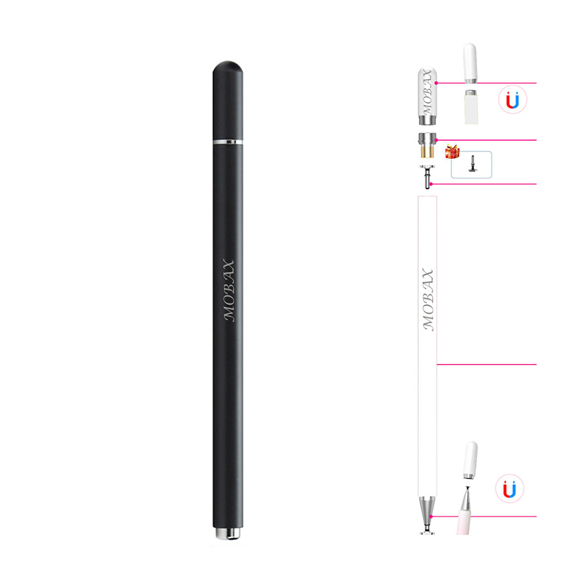 Dokunmatik Tablet Telefon Kalemi +1 Yedek Uç Renk Geçişli Passive Stylus Bilgisayar Kalem