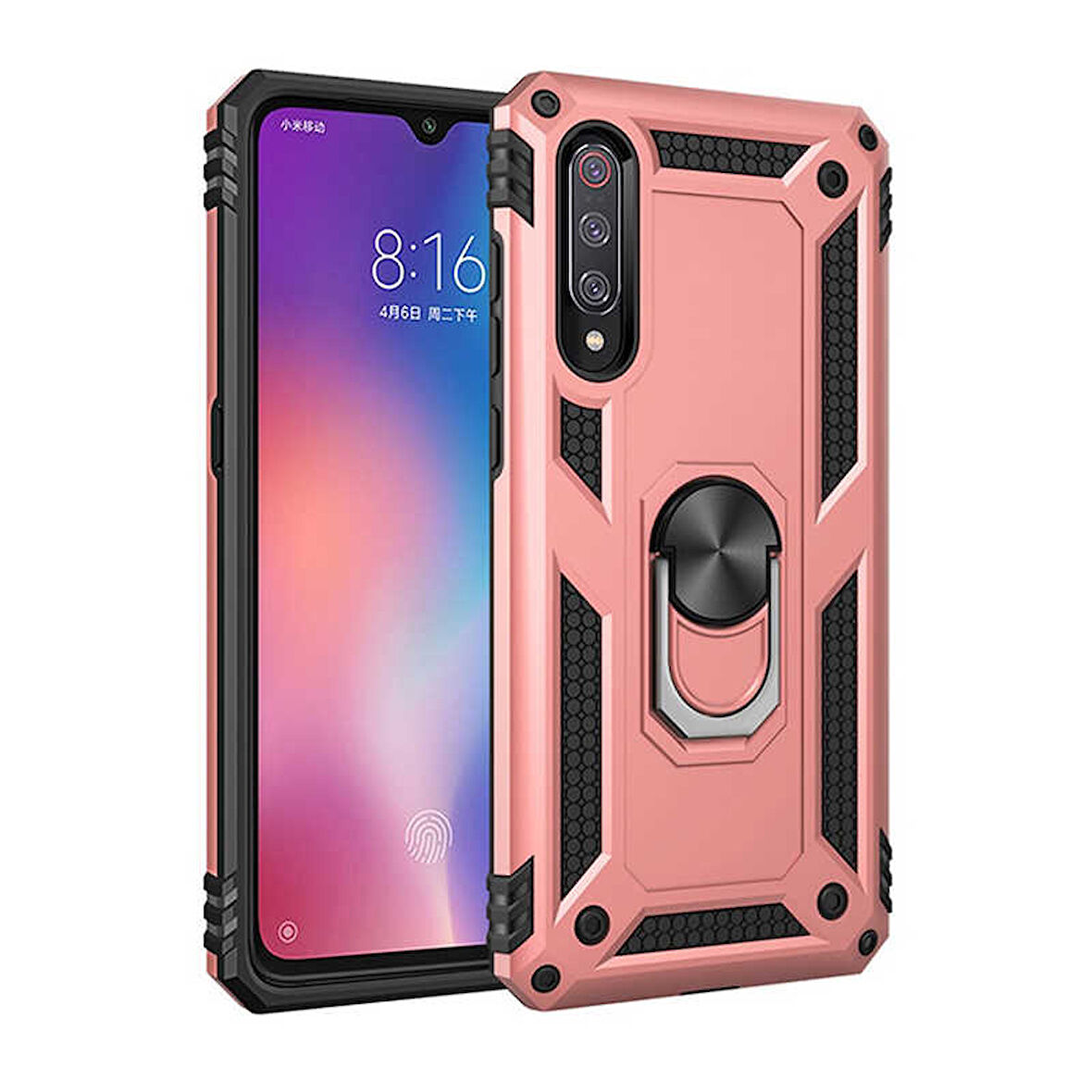 Xiaomi Mi 9 Kılıf Yüzüklü Zırh Tank Vega
