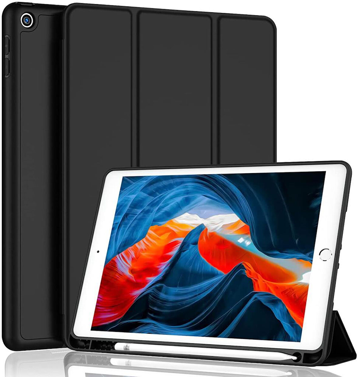 Apple iPad 9. Nesil 10.2" 2021 Kılıf Kalem Bölmeli Smart Case A2602 A2603 A2604 A2605