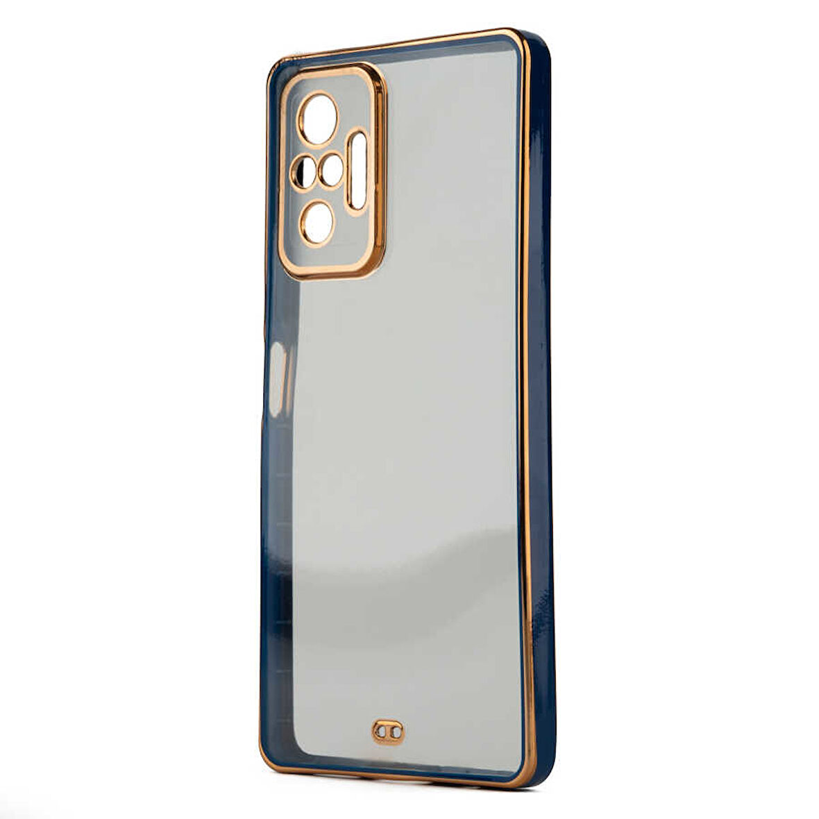 Xiaomi Redmi Note 10 Pro Kılıf Köşeli Gold Şeffaf Kapak