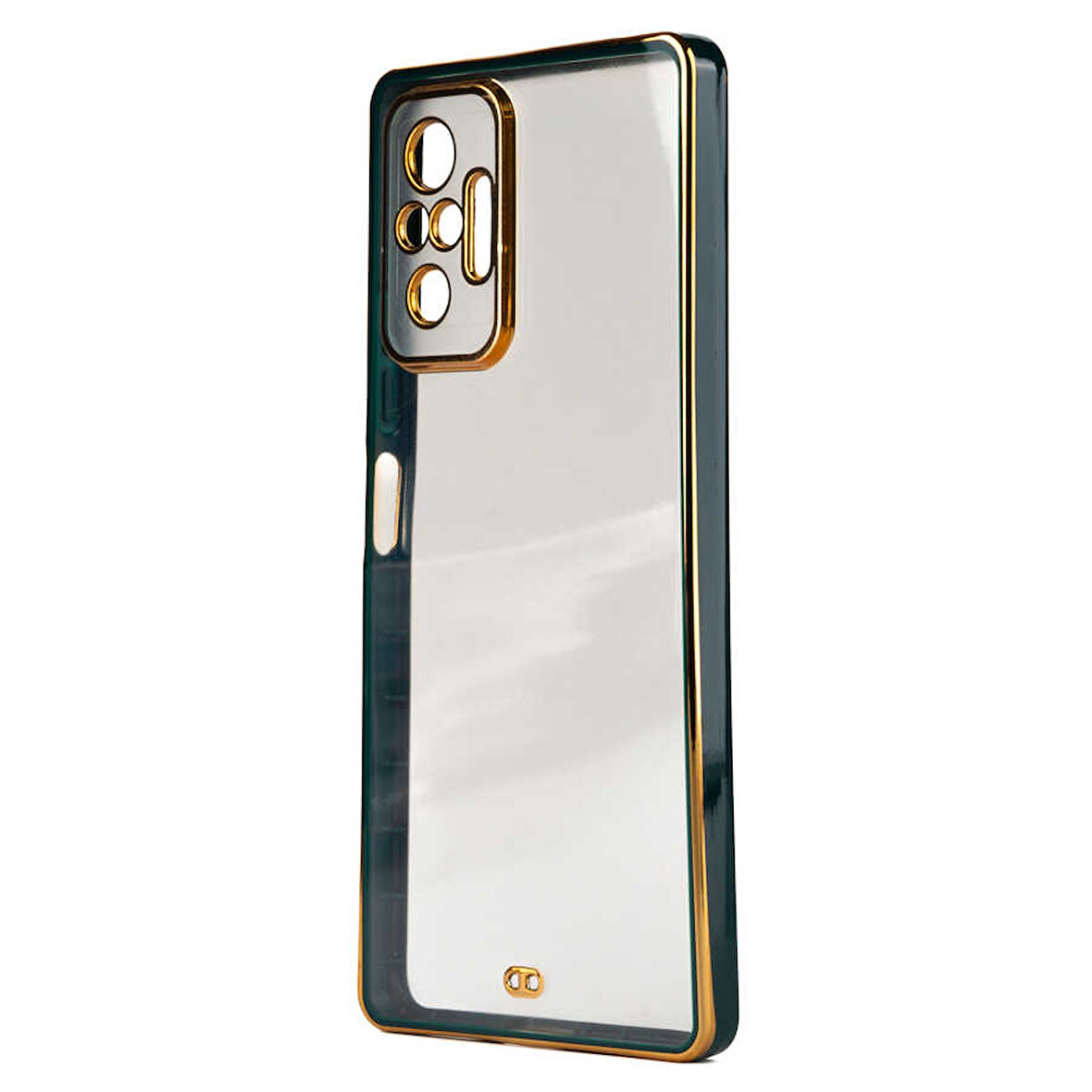 Xiaomi Redmi Note 10 Pro Kılıf Köşeli Gold Şeffaf Kapak