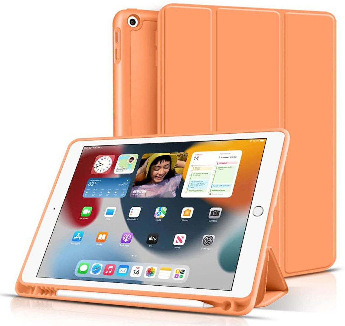 Apple iPad 7. Nesil 10.2" Kılıf Kalem Bölmeli Smart Case A2197 A2198 A2200