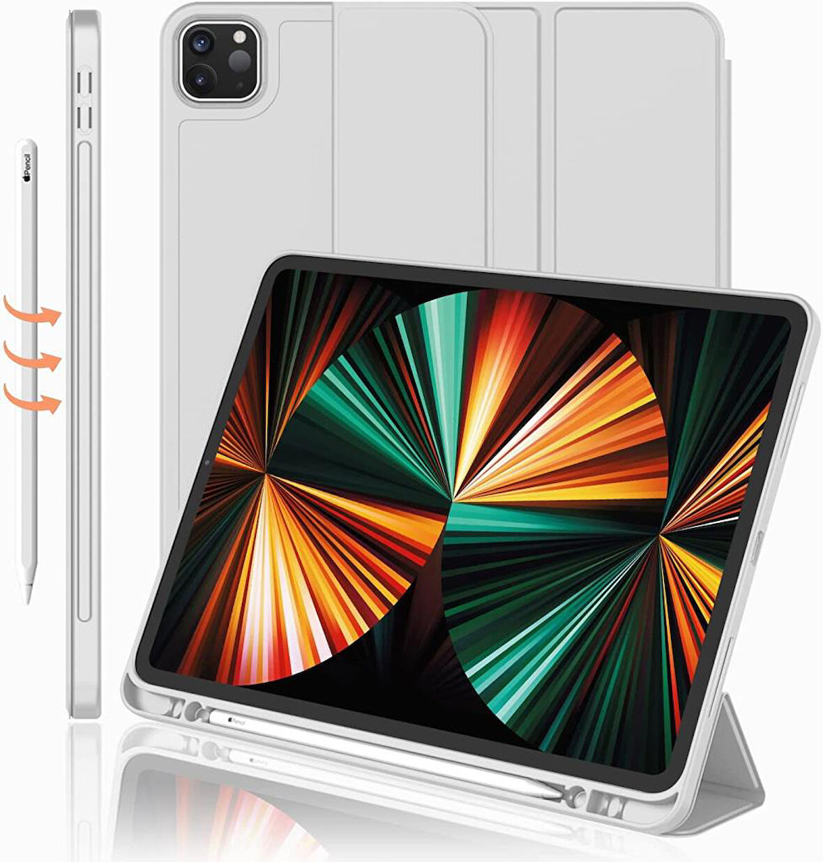Apple iPad Pro 11 1. 2. 3. 4. Nesil Kılıf Kalem Bölmeli Smart Case 2018-2022