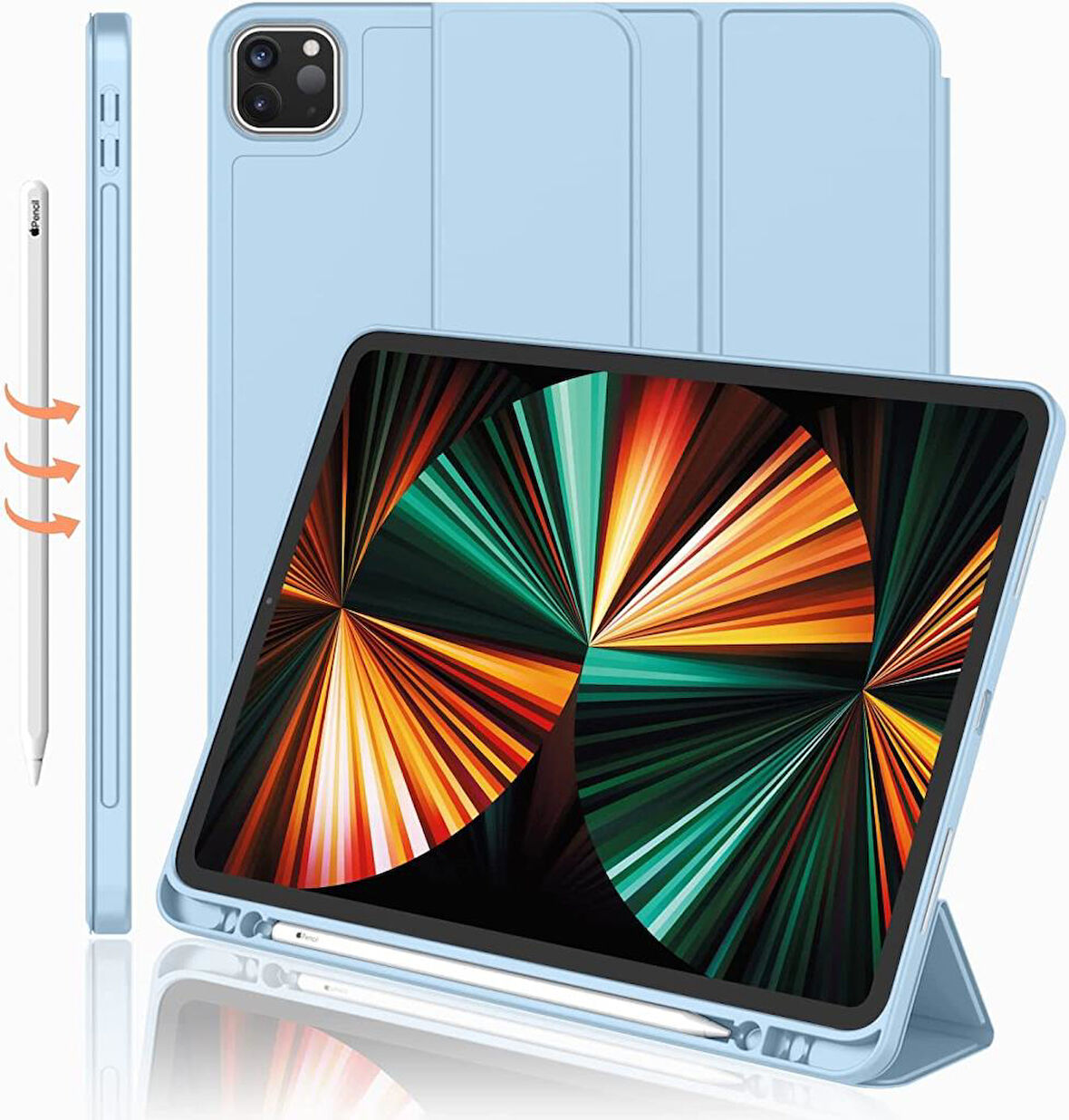 Apple iPad Pro 12.9 3. 4. 5. 6. Nesil Kılıf Kalem Bölmeli Smart Case